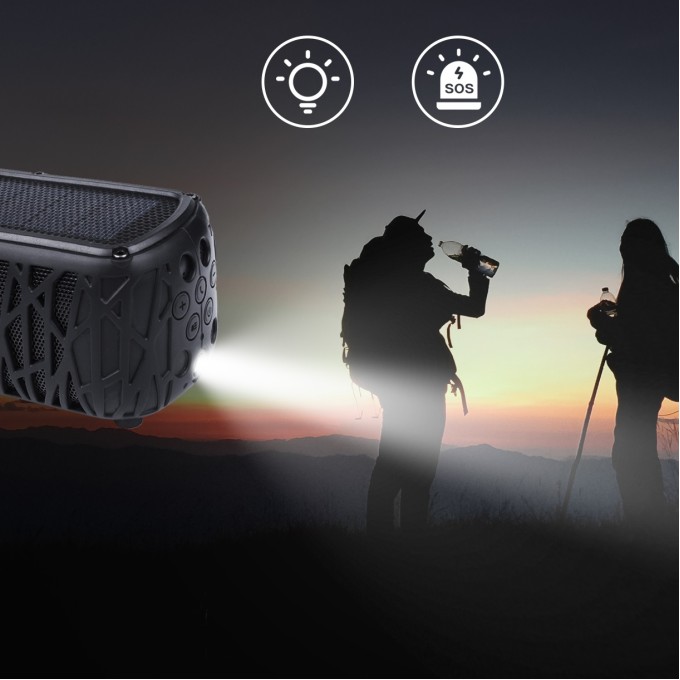 Prenosný bluetooth reproduktor s powerbankou AERIUM S5000 Solar Outdoor