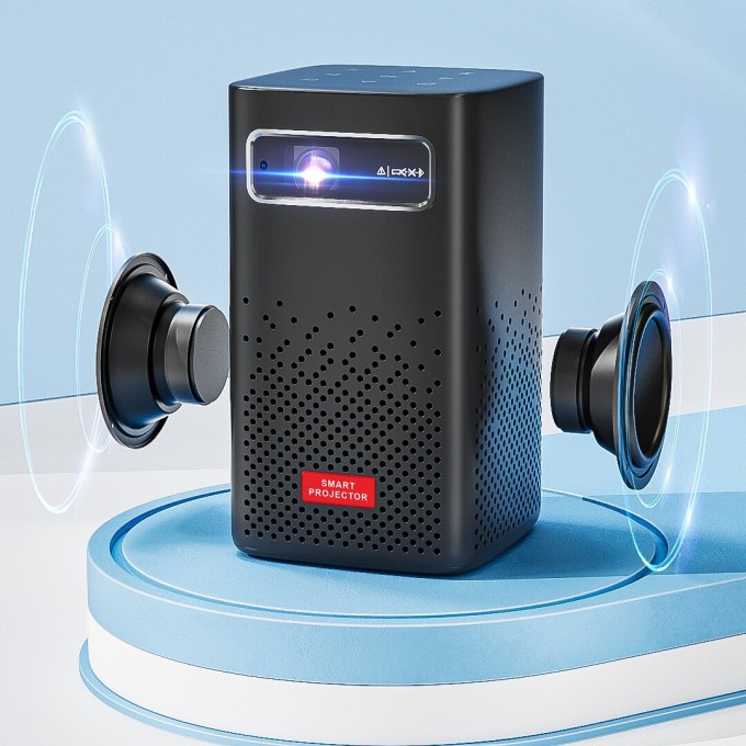 Mini prenosný projektor s batériou AERIUM P8000 DLP Wi-Fi Super Bass